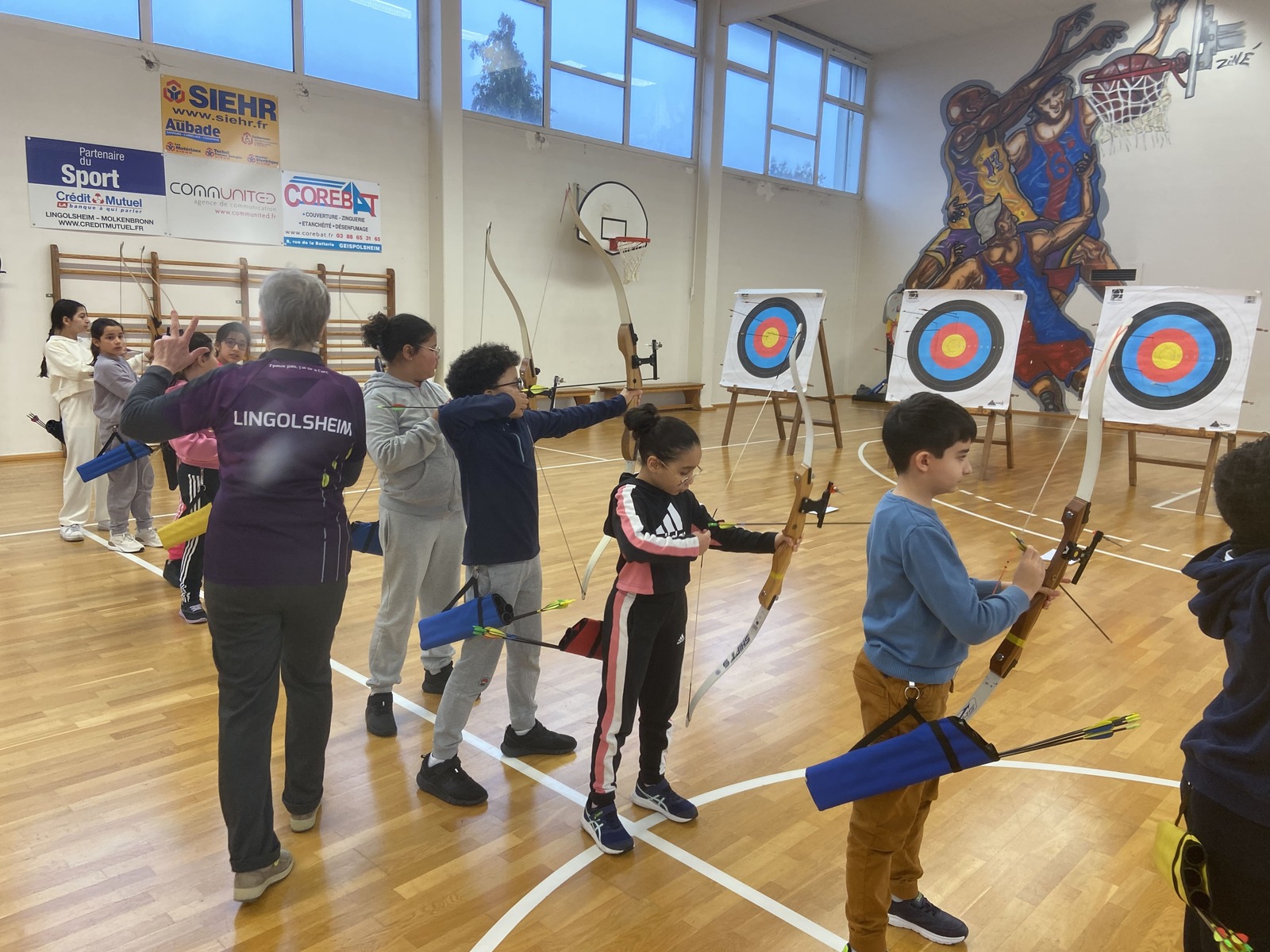 Tir à l'arc à l'école des Vosges